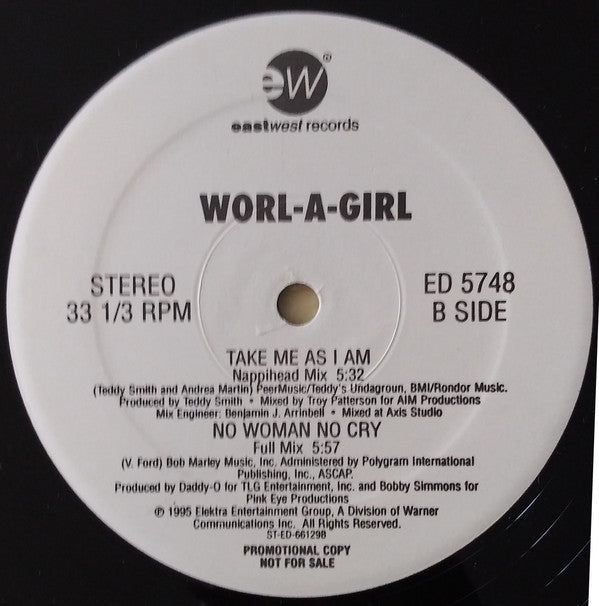 Worl-A-Girl : No Woman No Cry (12", Promo)