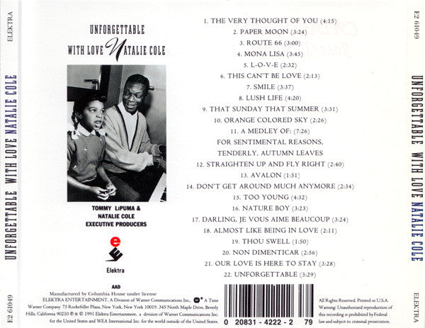 Natalie Cole : Unforgettable With Love (CD, Album, Club)