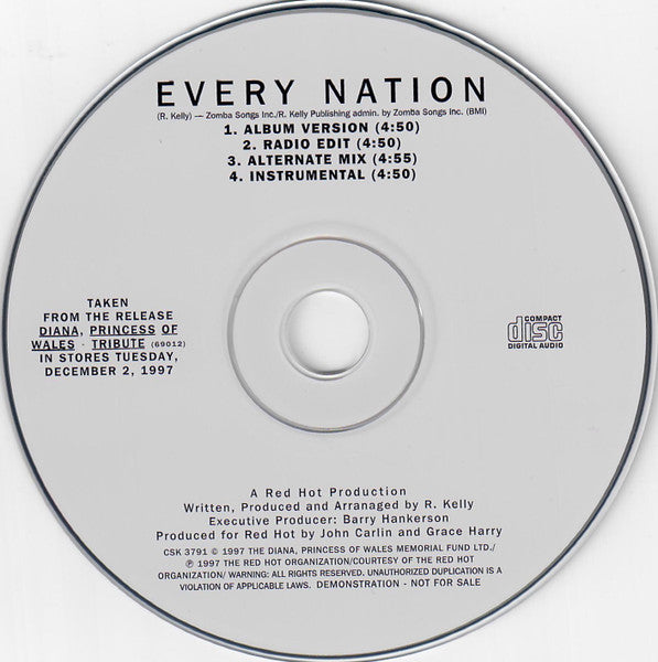Red Hot R+B All Stars : Every Nation (CD, Promo)