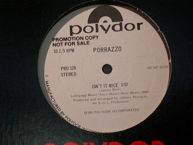 Johnny Porrazzo : Isn't It Nice (12", Promo)