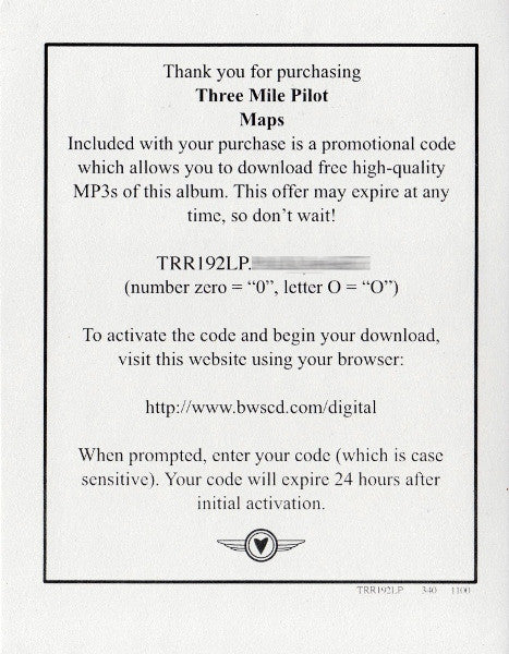 Three Mile Pilot : Maps (12", S/Sided, EP, Etch, Ltd, Blu)