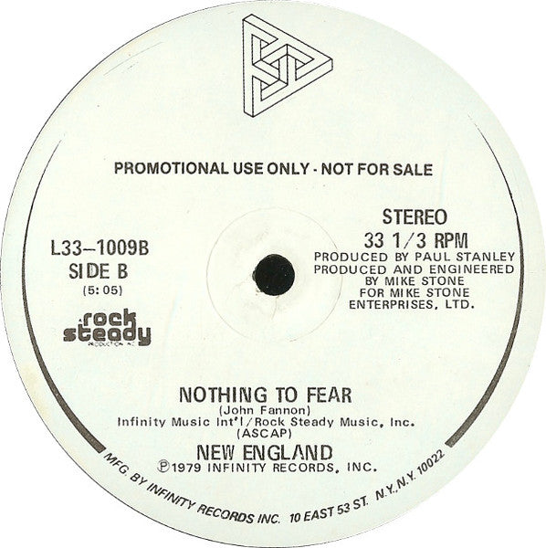 New England : Don't Ever Wanna Lose Ya / Nothing To Fear (12", Single, Promo)
