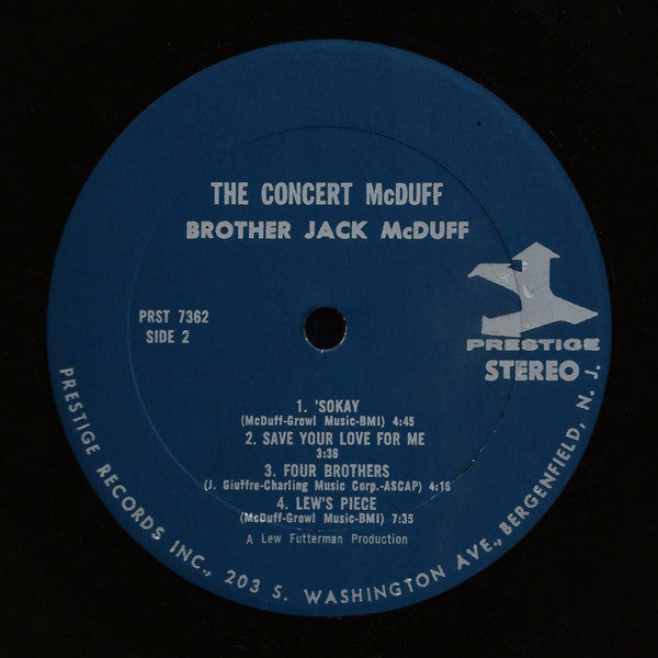 The Brother Jack McDuff Quartet : The Concert McDuff (LP, Album)
