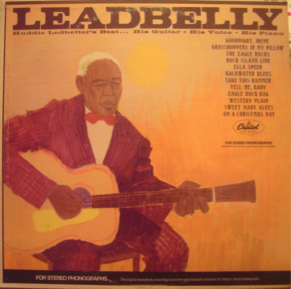 Leadbelly : Huddie Ledbetter's Best... His Guitar - His Voice - His Piano (LP, Comp, RE, Ora)