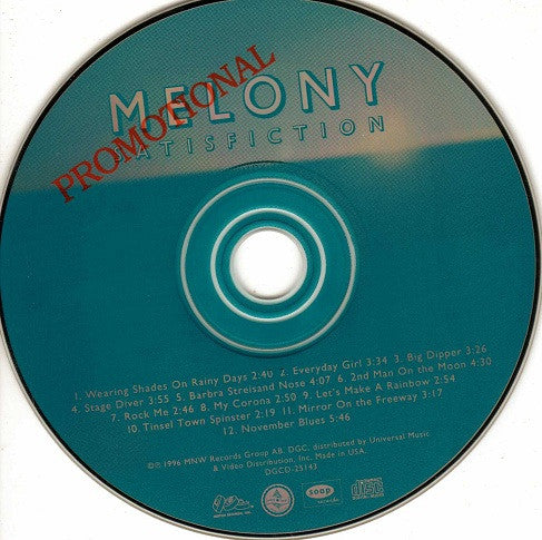 Melony : Satisfiction (CD, Album, Promo)