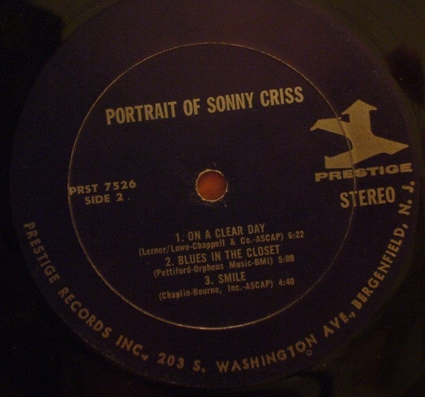 Sonny Criss : Portrait Of Sonny Criss (LP, Album)