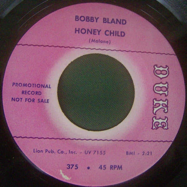 Bobby Bland : Ain’t Nothing You Can Do / Honey Child (7", Promo)