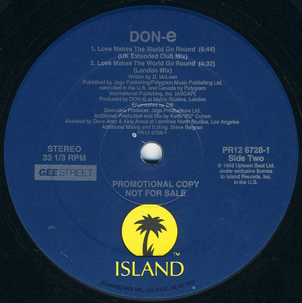 DON-e : Love Makes The World Go Round (12", Promo)