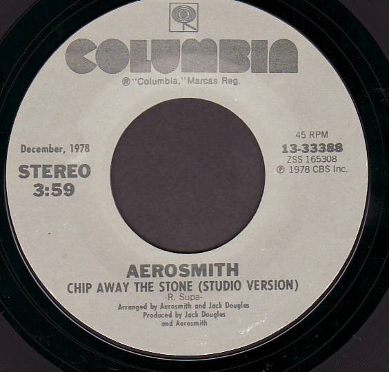 Aerosmith : Draw The Line / Chip Away The Stone (7", Single, Styrene)