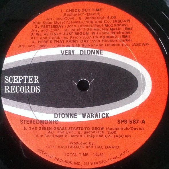 Dionne Warwick : Very Dionne (LP, Album, Kee)