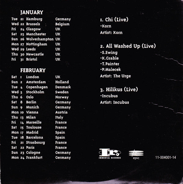 Various : Life Is Peachy Tour - Featuring (3 Live Tracks) (CD, Maxi, Comp, Ltd, Liv)