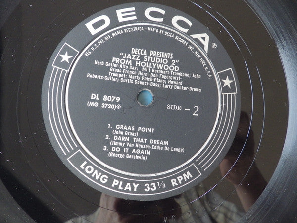 Herb Geller, Milt Bernhart, John Graas, Don Fagerquist, Marty Paich, Howard Roberts, Curtis Counce, Larry Bunker, Jimmy Giuffre : Jazz Studio 2 From Hollywood (LP, Album)