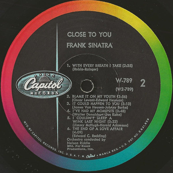 Frank Sinatra : Close To You (LP, Album, Mono, RP, Scr)