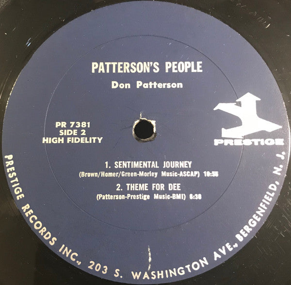 Don Patterson With Sonny Stitt And Booker Ervin : Patterson's People (LP, Album, Mono)