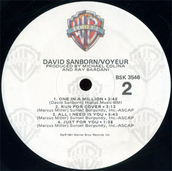 David Sanborn : Voyeur (LP, Album, RE, Win)