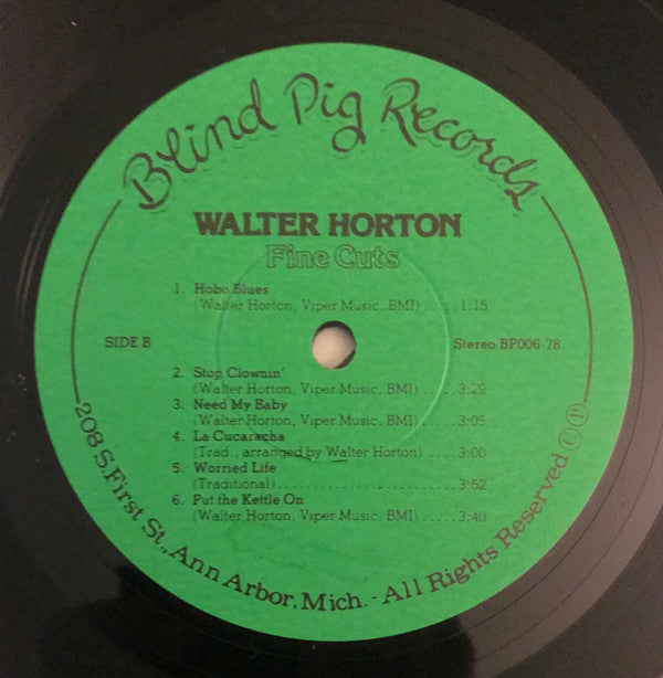 Walter Horton : Fine Cuts (LP, Album, Gre)