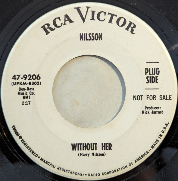 Harry Nilsson : Without Her (7", Promo)