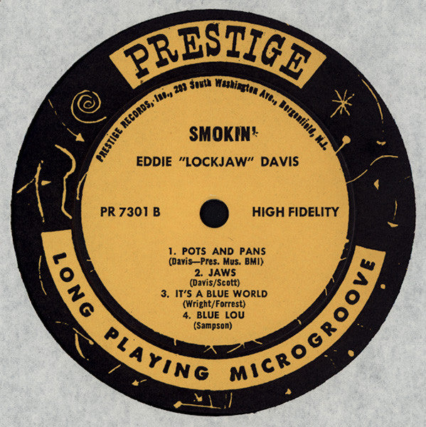 Eddie "Lockjaw" Davis With Shirley Scott : Smokin' (LP, Album, Mono)