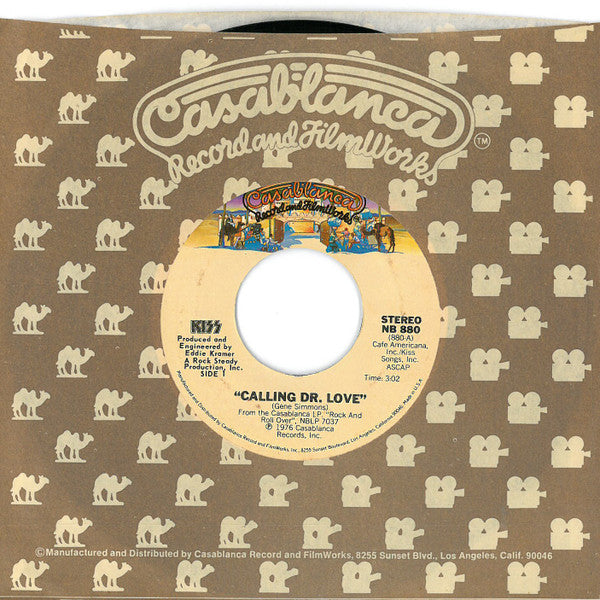 Kiss : Calling Dr. Love (7", Single, RP, Styrene, Ter)