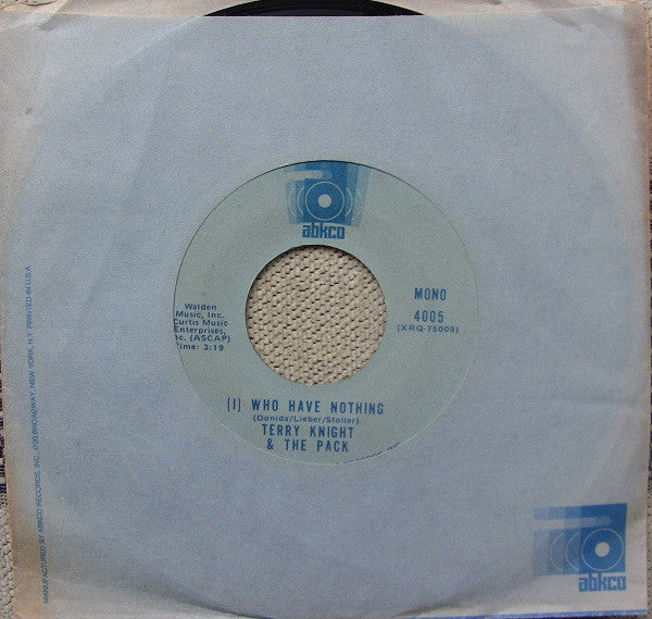 Terry Knight & The Pack : (I) Who Have Nothing / Lizabeth Peach (7", Single, Mono)