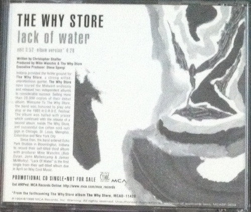 The Why Store : Lack Of Water (CD, Single, Promo)