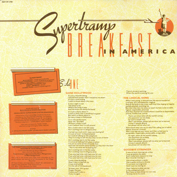 Supertramp : Breakfast In America (LP, Album, Mon)