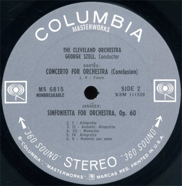 Bartók* / Janáček* - George Szell, The Cleveland Orchestra : Concerto For Orchestra / Sinfonietta (LP, Album)