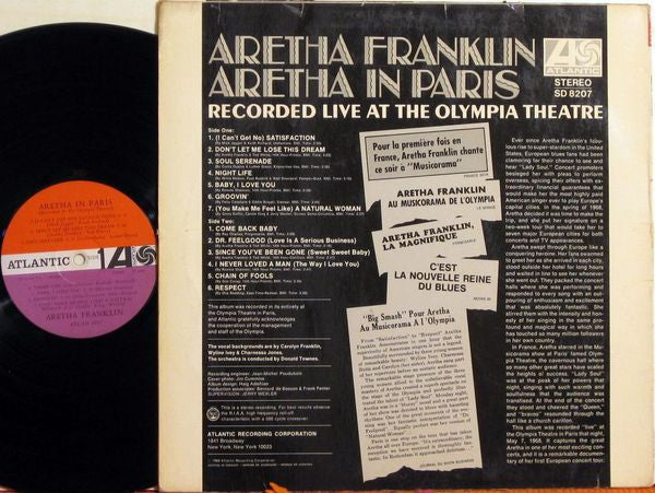 Aretha Franklin : Aretha In Paris (LP, Album)