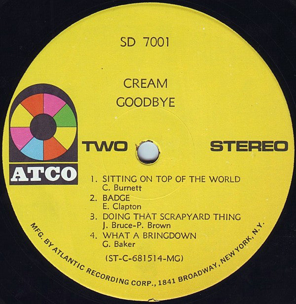 Cream (2) : Goodbye (LP, Album, MG)