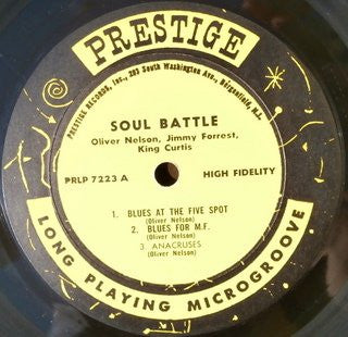 Oliver Nelson, King Curtis, Jimmy Forrest : Soul Battle (LP, Album, Mono)