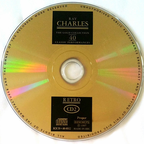 Ray Charles : The Gold Collection: 40 Classic Performances (2xCD, Comp, Gol)