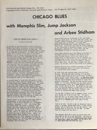 Memphis Slim : Chicago Blues (LP, Album)