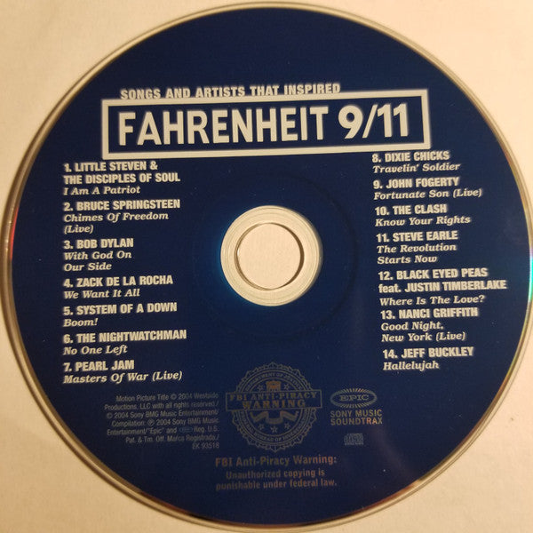Various : Songs And Artists That Inspired Fahrenheit 9/11 (CD, Comp)