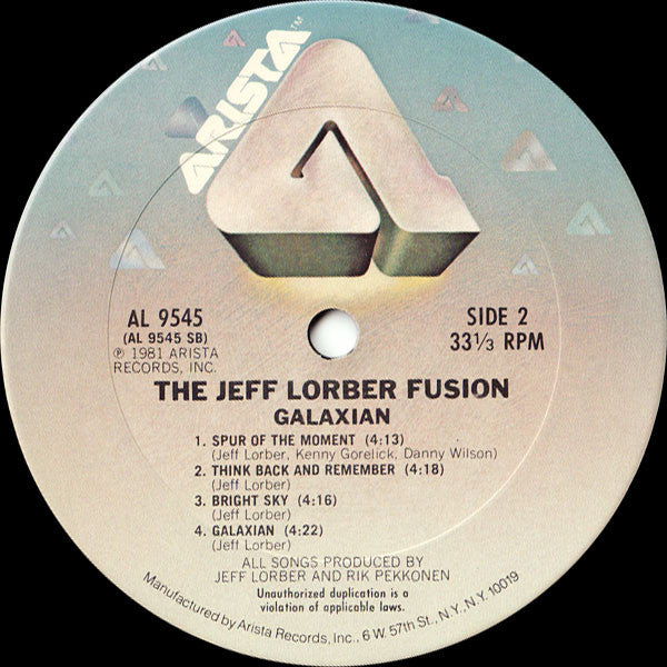 The Jeff Lorber Fusion : Galaxian (LP, Album, San)