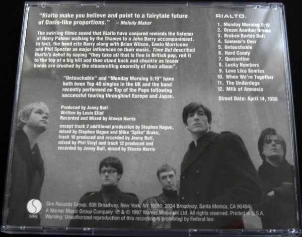 Rialto : Rialto (CD, Album, Promo)
