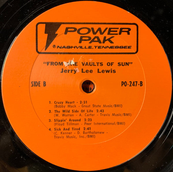 Jerry Lee Lewis : From The Vaults Of Sun (LP, Comp)