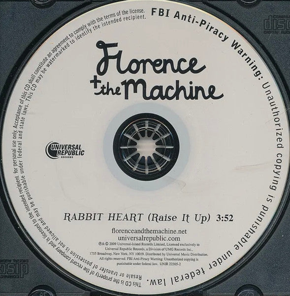 Florence And The Machine : Rabbit Heart (Raise It Up) (CD, Single, Promo)