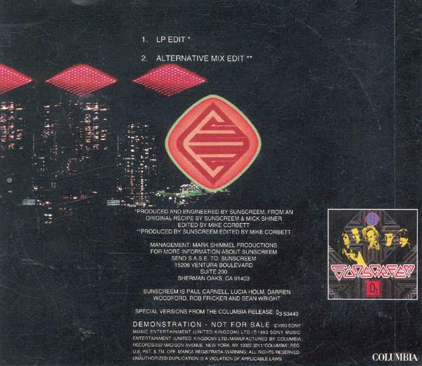 Sunscreem : Pressure US (CD, Single, Promo)