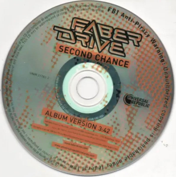 Faber Drive : Second Chance (CD, Single, Promo)