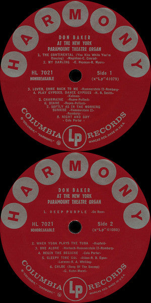 Don Baker (2) : Don Baker At The New York Paramount Theatre Organ (LP, Album)