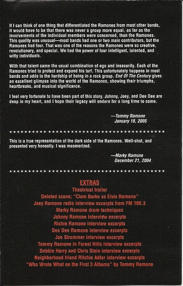 Ramones : End Of The Century: The Story Of The Ramones (DVD-V, Multichannel, NTSC, Reg)
