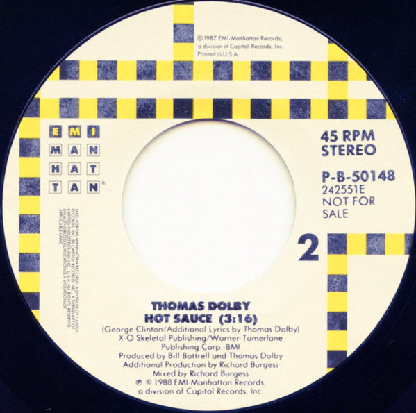 Thomas Dolby : Hot Sauce (7", Promo)