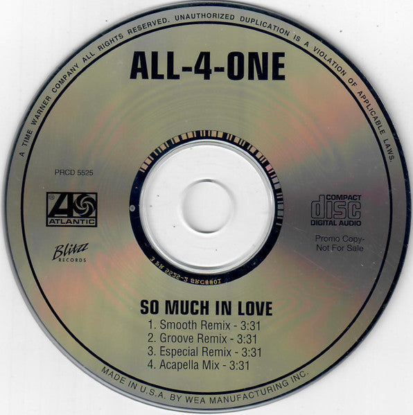 All-4-One : So Much In Love (CD, Single, Promo)