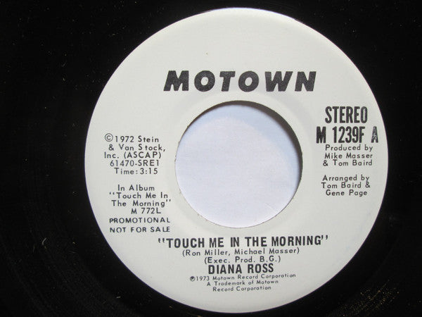 Diana Ross : Touch Me In The Morning (7", Single, Mono, Promo)