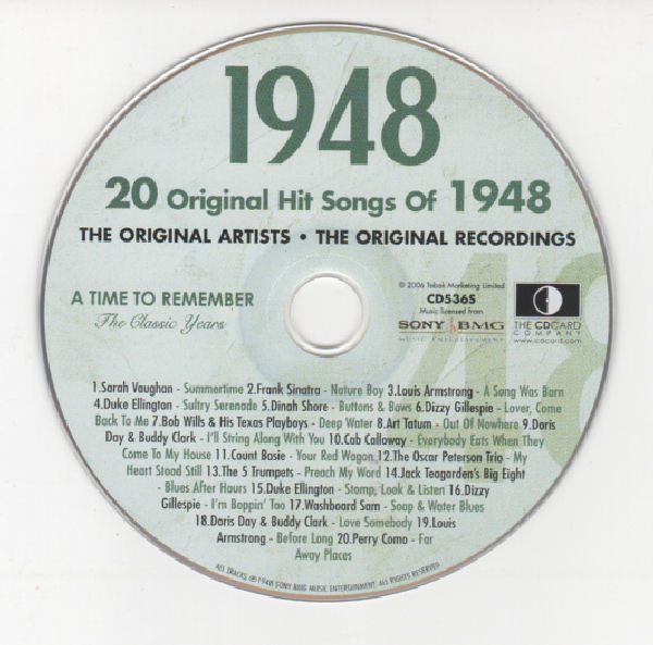 Various : 20 Original Hit Songs Of 1948 (CD, Comp)