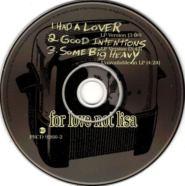 For Love Not Lisa : 3 Songs About U (CD, Single, Promo)