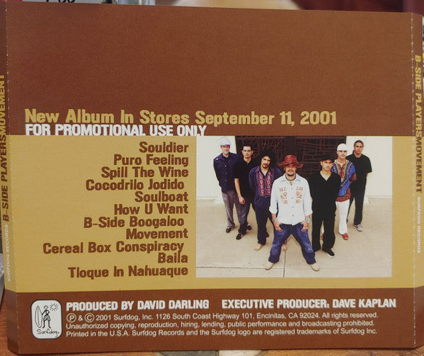 B-Side Players : Movement (CD, Advance, Album, Promo)