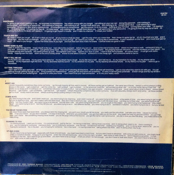 The Cars : Panorama (LP, Album, Club)
