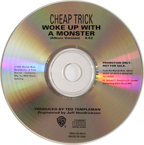 Cheap Trick : Woke Up With A Monster (CD, Single, Promo)