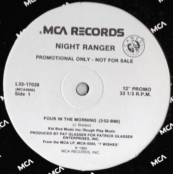 Night Ranger : Four In The Morning (I Can't Take Any More) (12", Single, Promo)